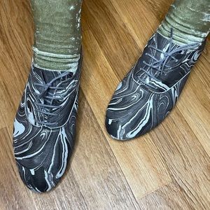 Repetto x Rodarte marble lace up shoes